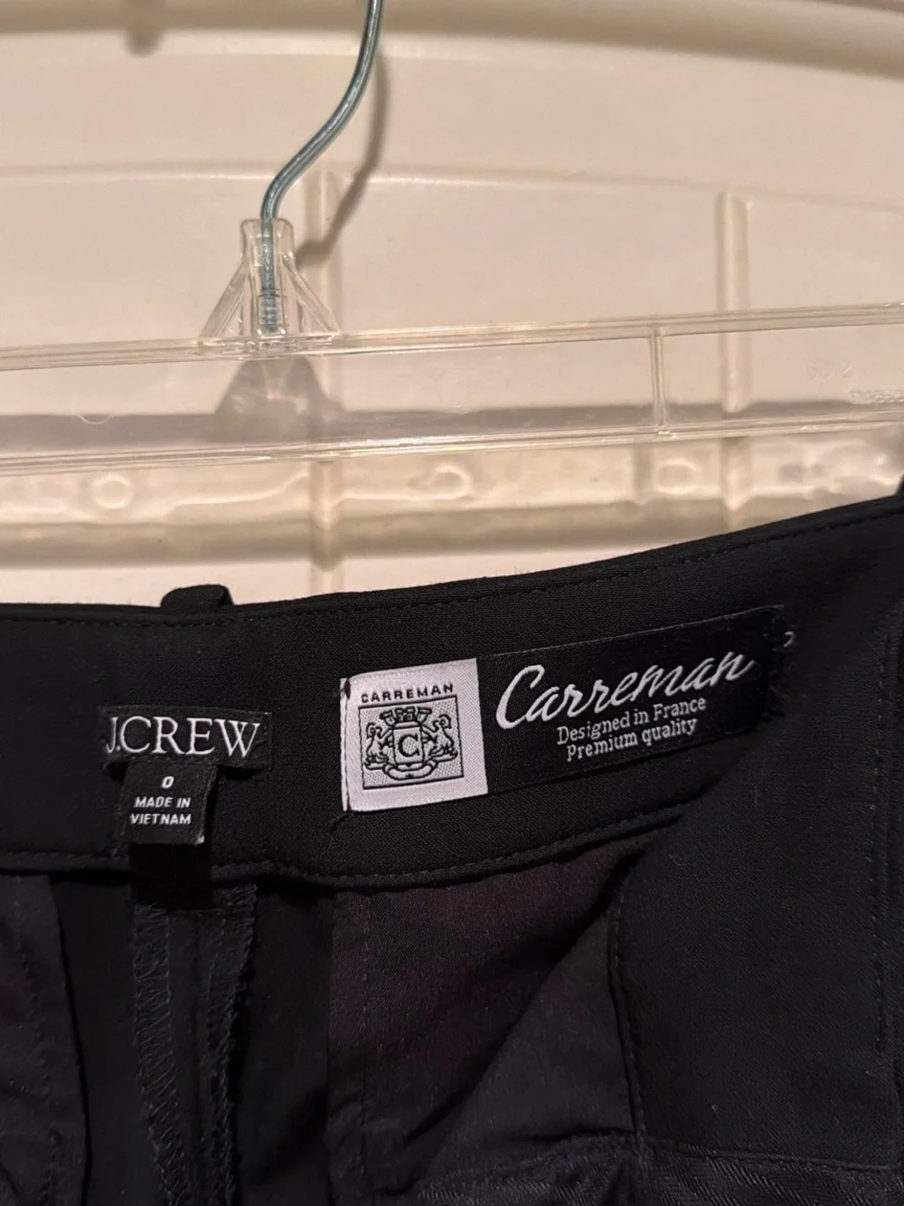 J. Crew Black Tailored Straight-Leg Trousers